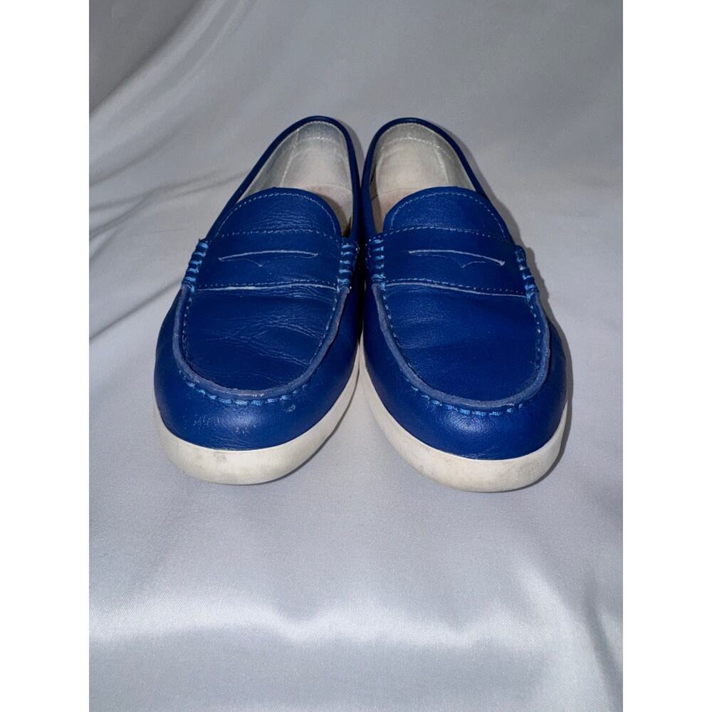 COLE HAAN Pinch LTE Pearlized Blue Leather Loafers (v) - Picture 4 of 8